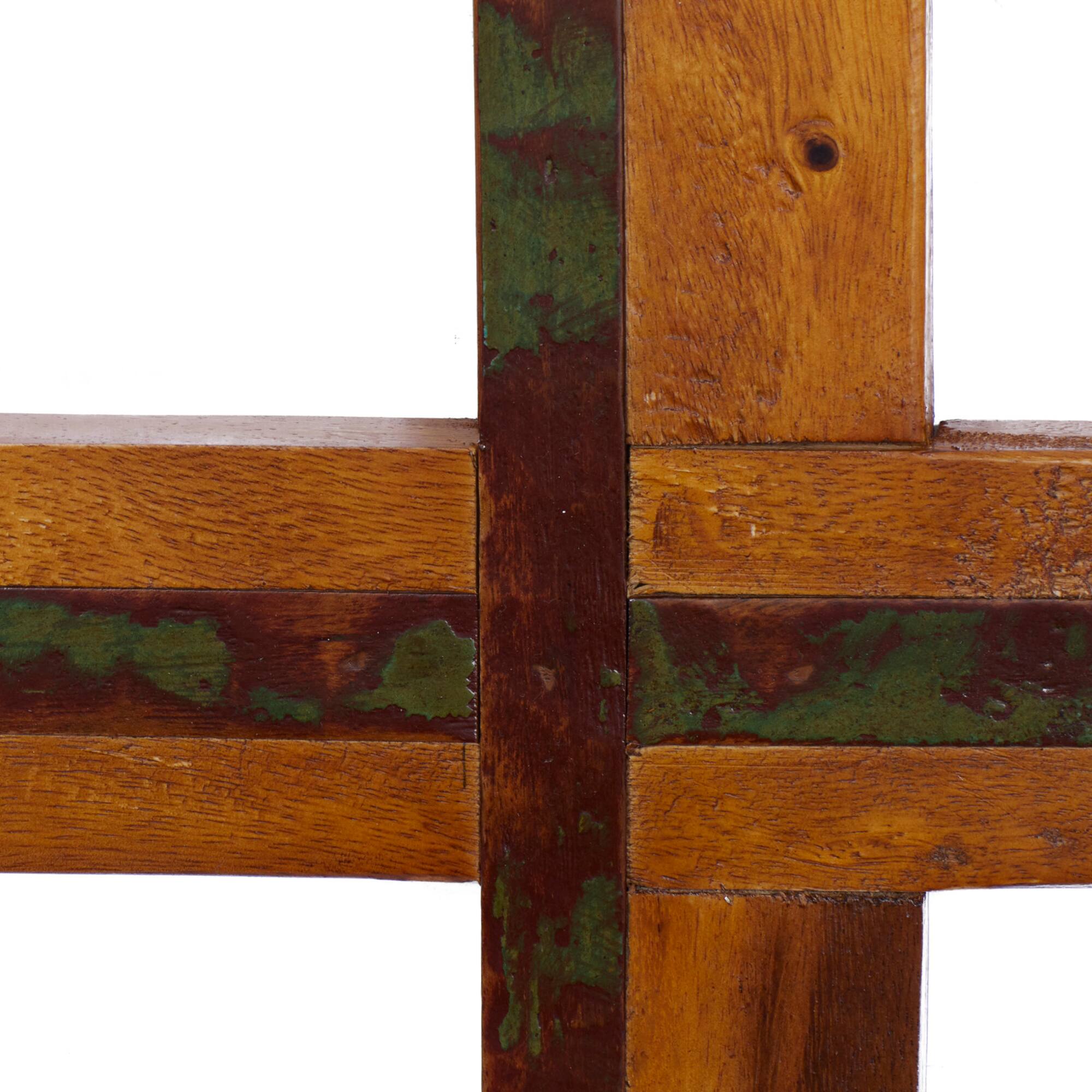 Brown Wood Rustic Cross Sculpture, 18" x 10" x 4"